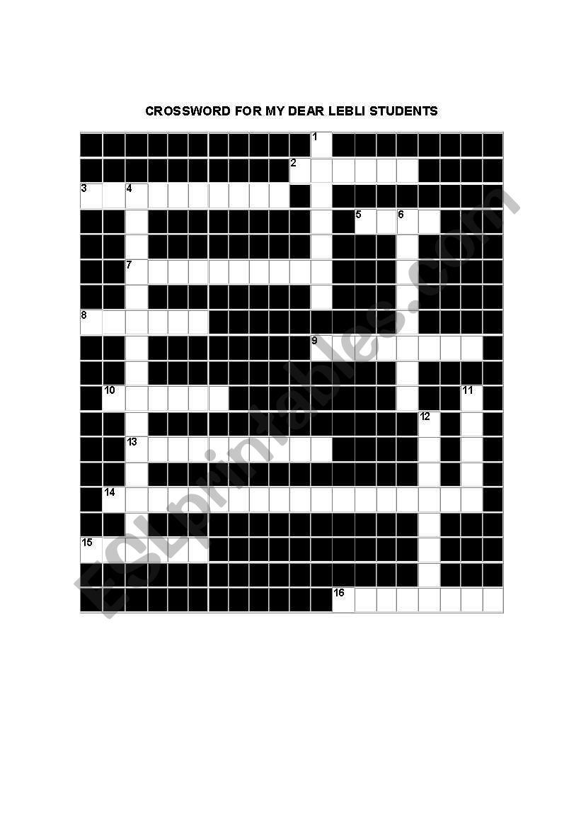 Crossword: figures of speech worksheet