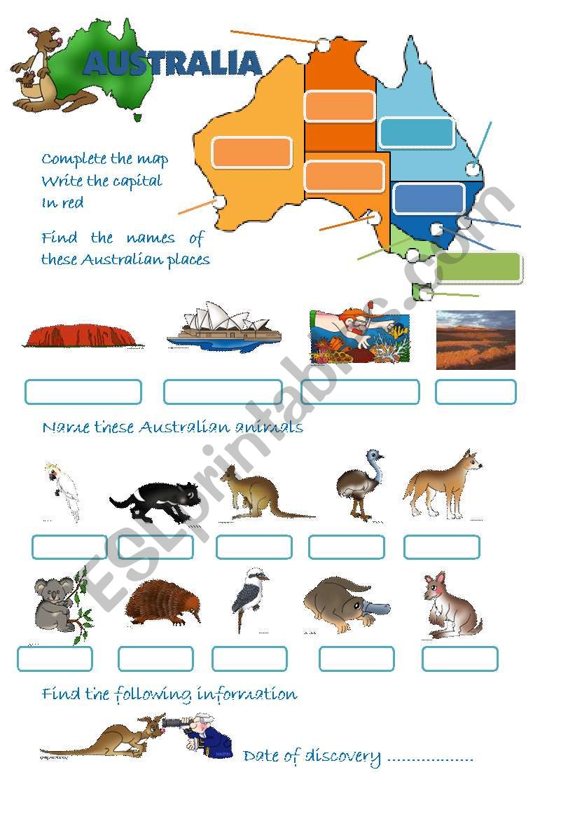 websearch australia worksheet