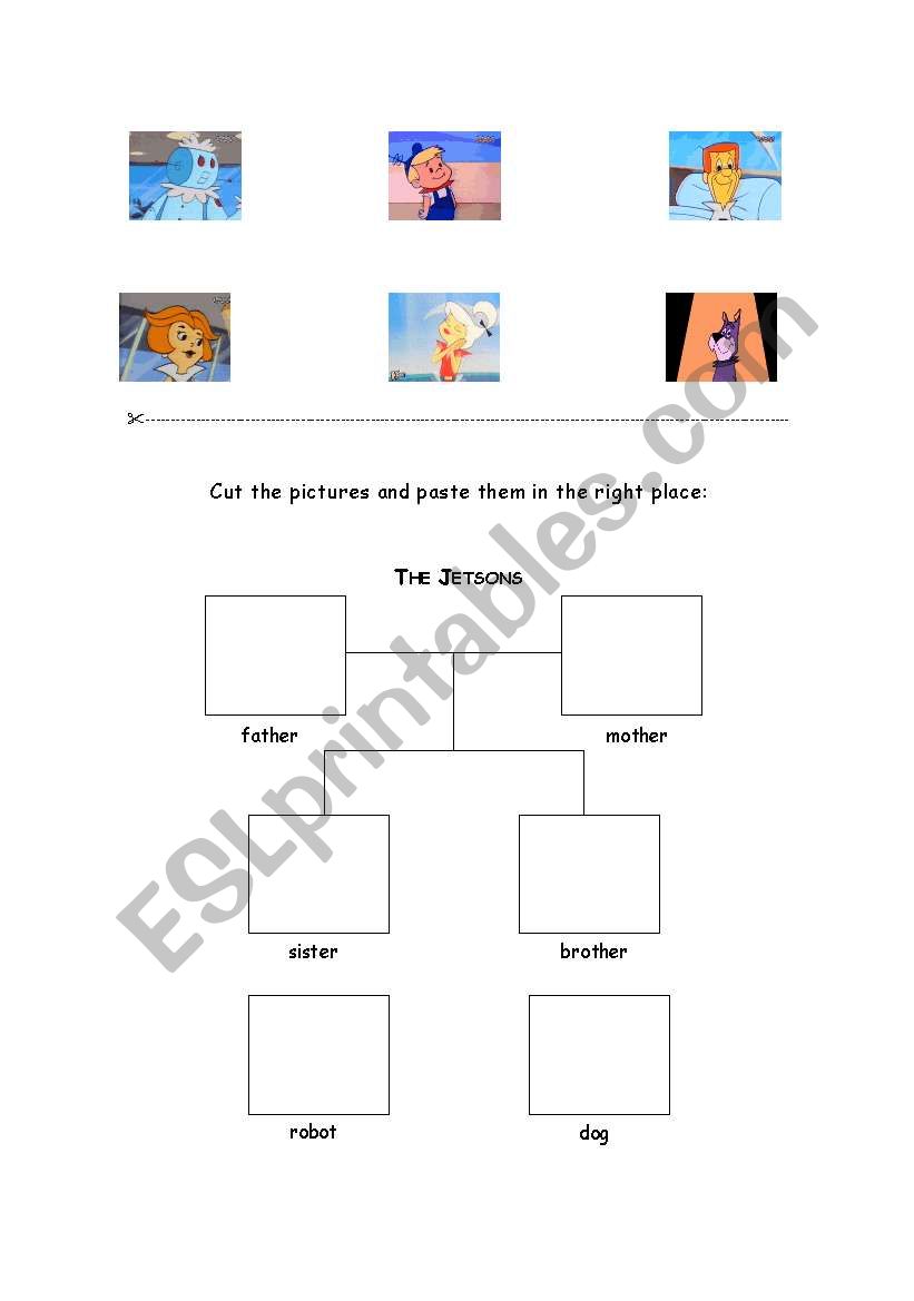 The Jetsons - family tree worksheet