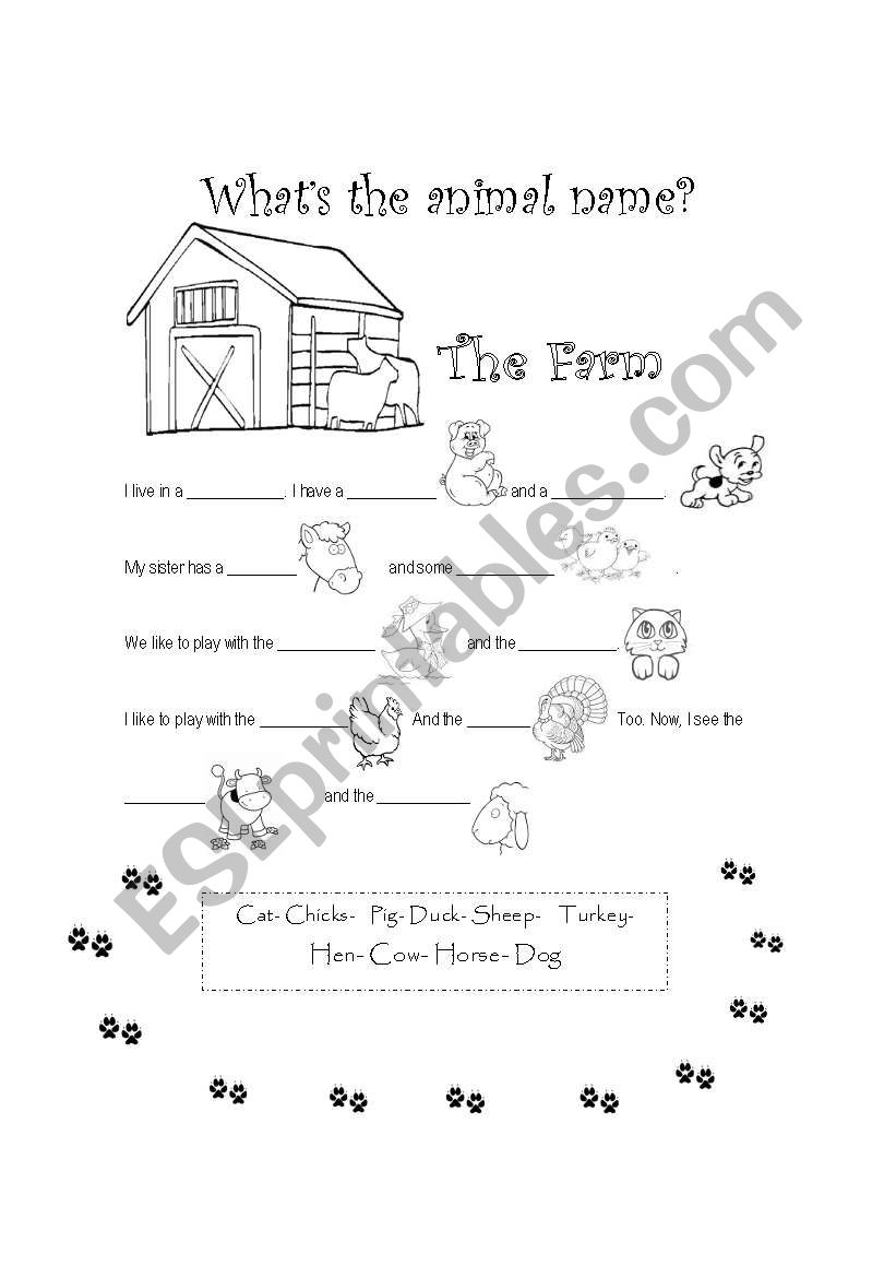WHAT IS THE ANIMAL NAME? worksheet
