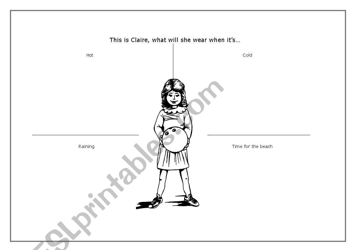 What will Claire wear? worksheet
