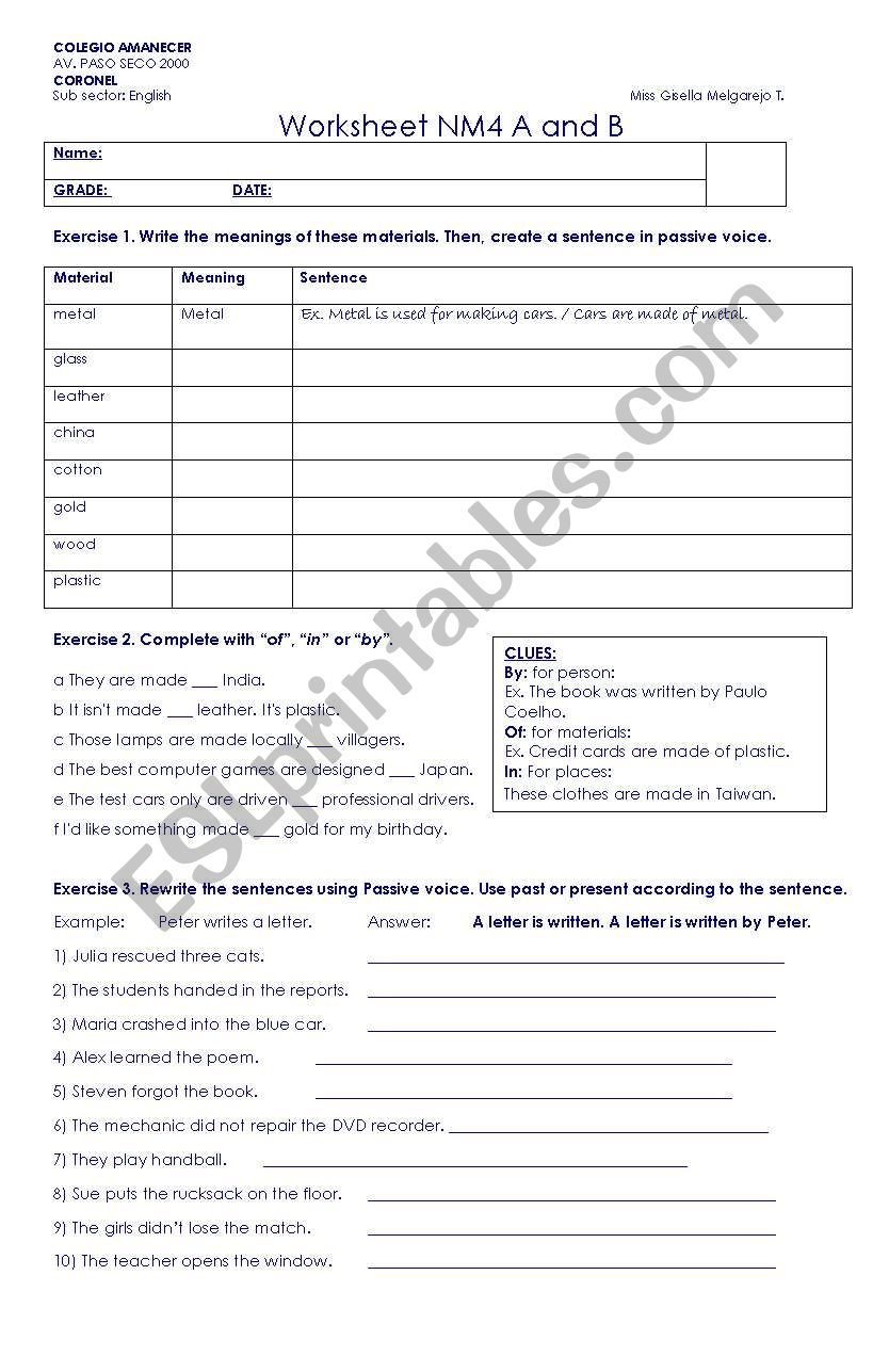 Worksheet review for the test worksheet