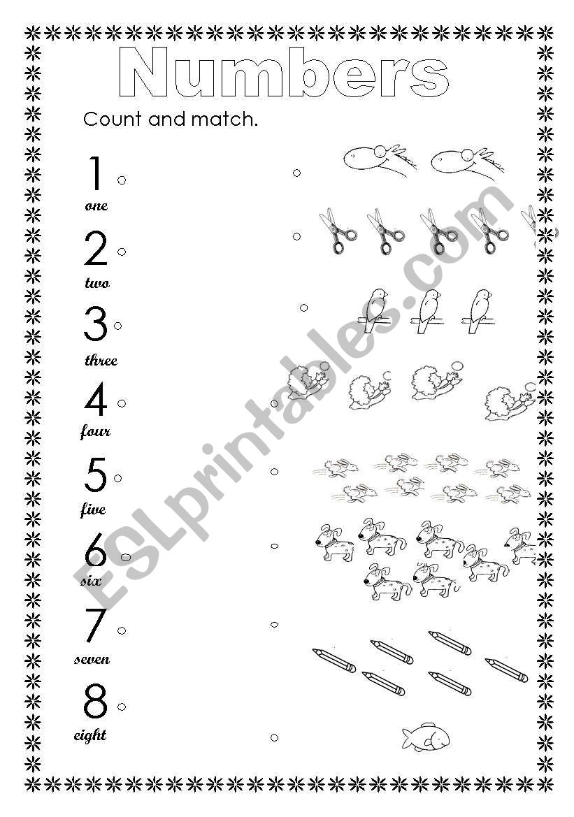 numbers worksheet