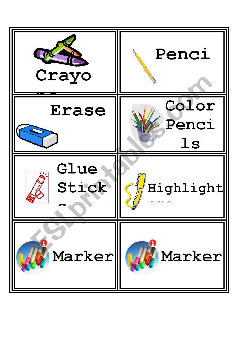 Classroom Labels worksheet