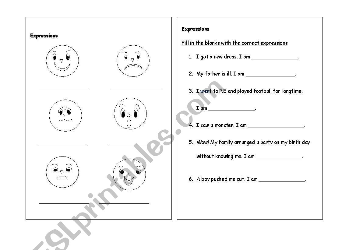expressions worksheet