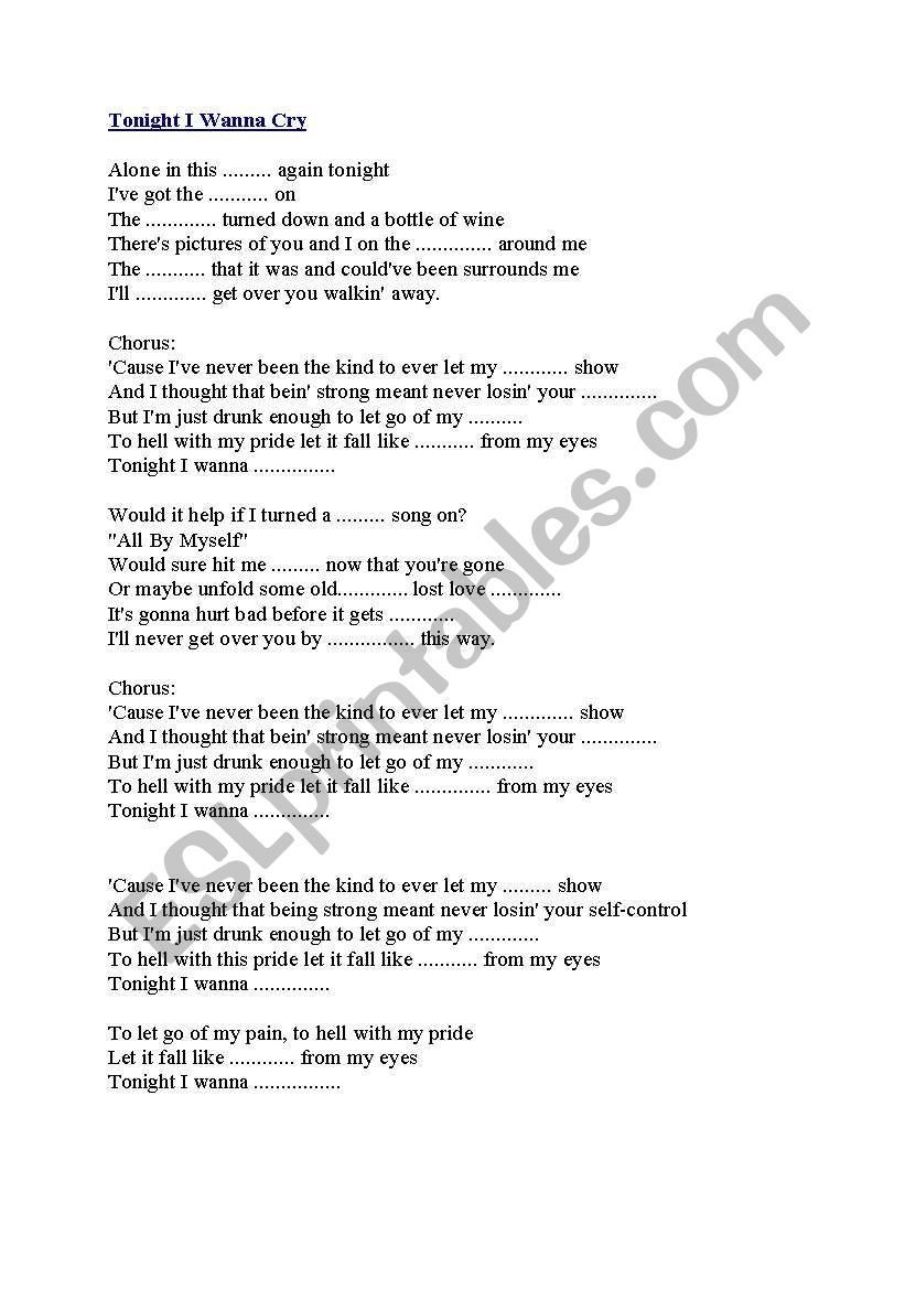 Keith Urban - Tonight I Wanna Cry