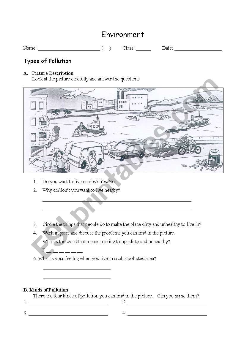 Environment worksheet