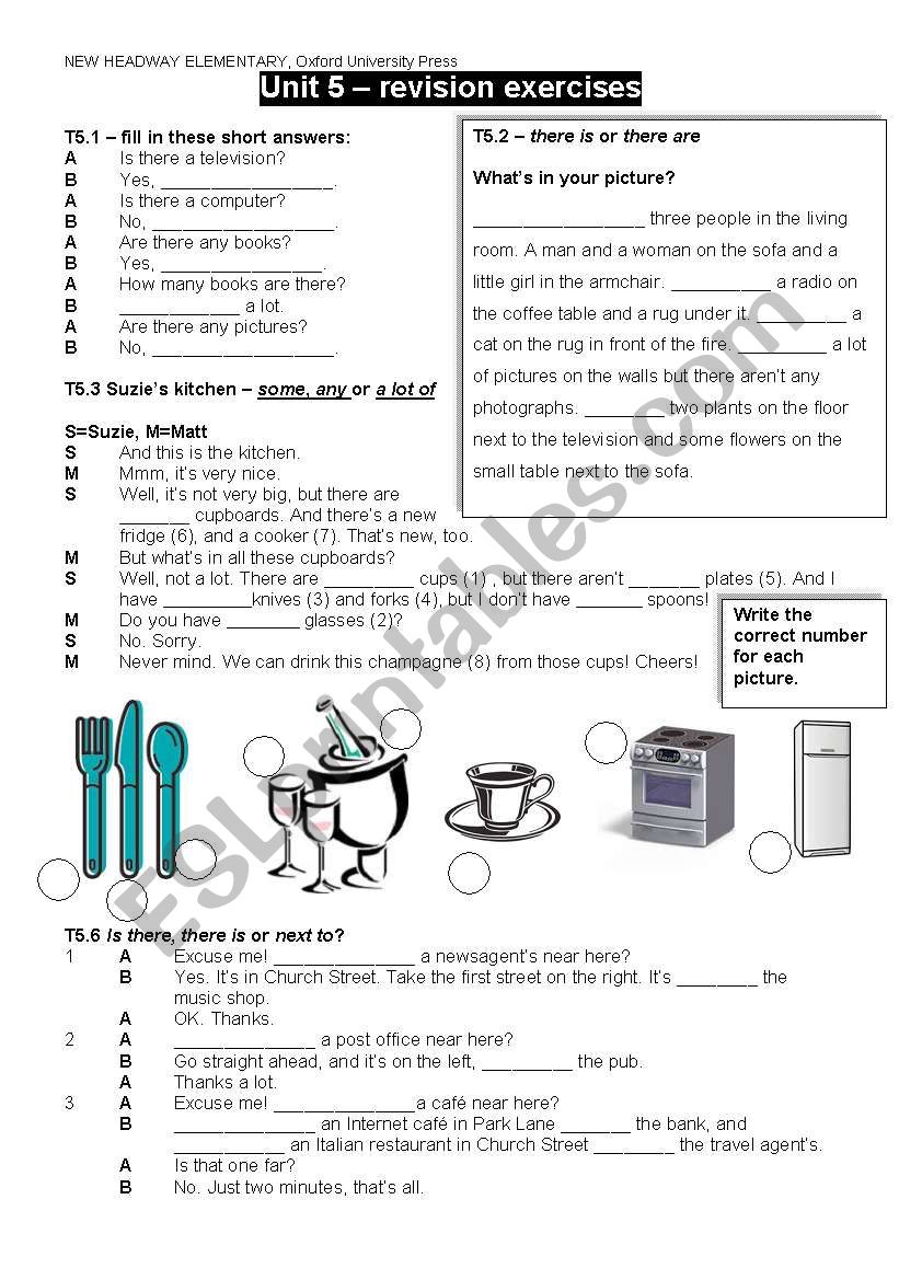 NEW HEADWAY ELEMENTARY, revision exercises