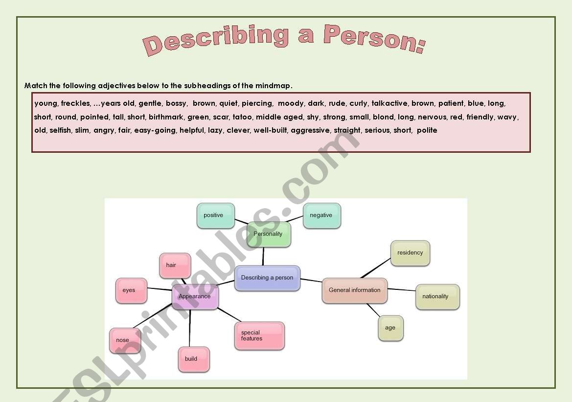 Describing a Person worksheet