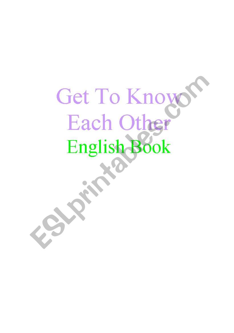 Get to Know Each Other English Books