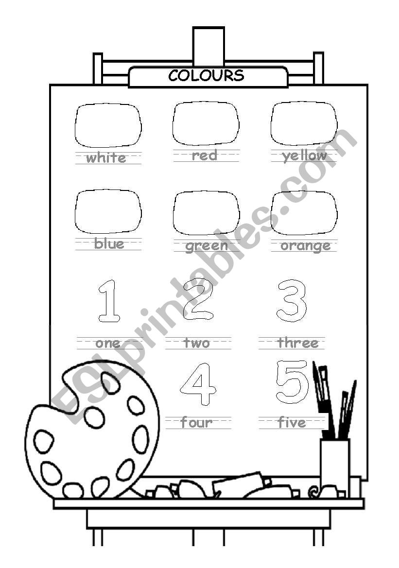 Colours and Numbers worksheet