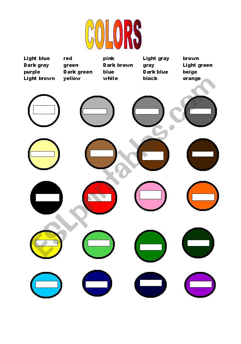 colors worksheet