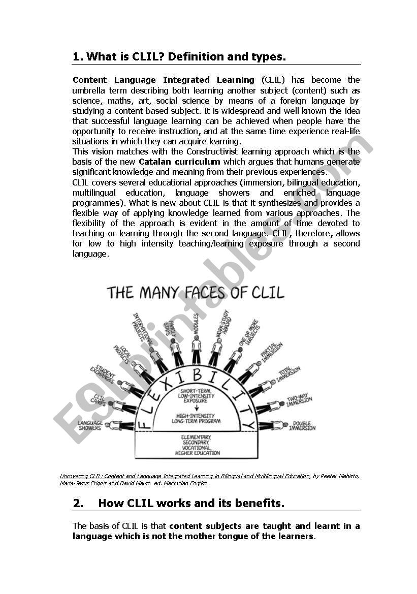 What is CLIL? worksheet