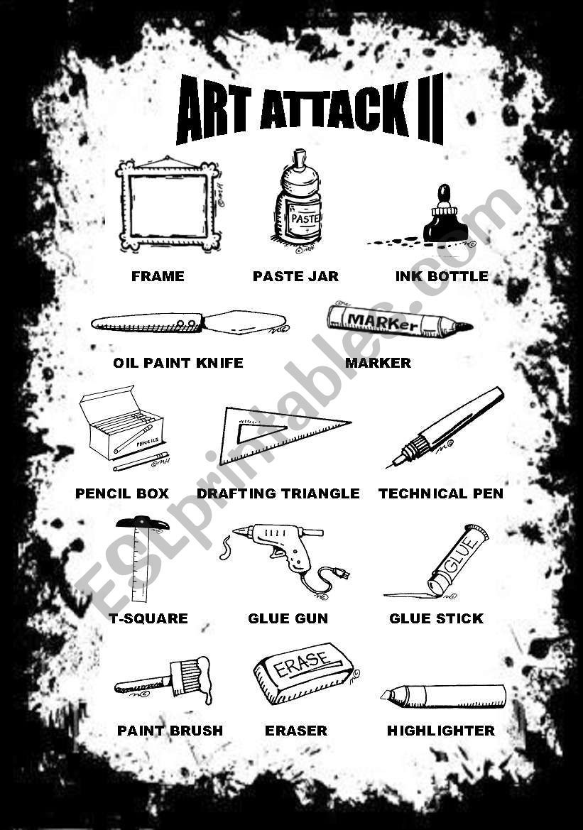 ART ATTACK PICTIONARY II worksheet