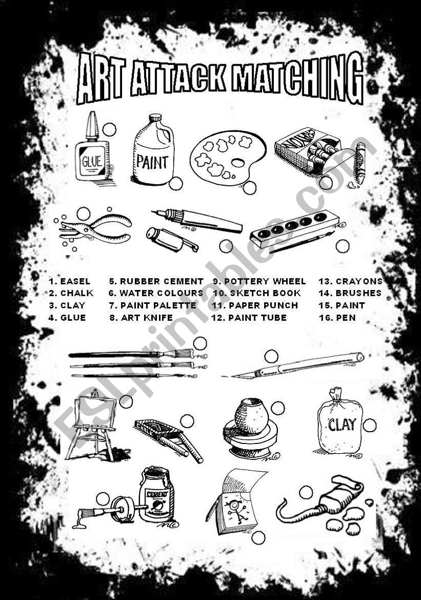 ART ATTACK MATCHING I  worksheet