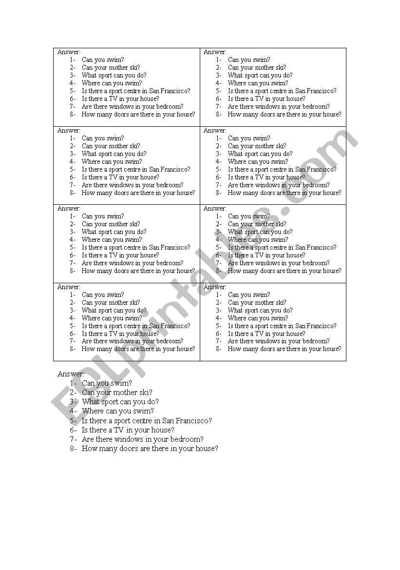 CAN/ THERE IS-ARE worksheet