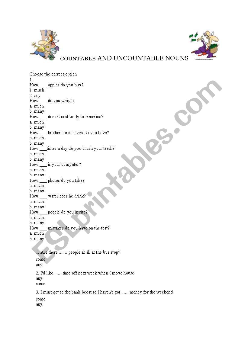 Countable and uncountable nouns