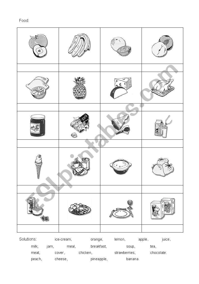 Food worksheet