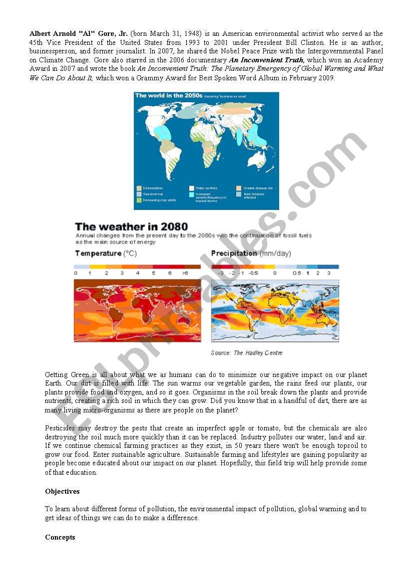 Earth in danger worksheet