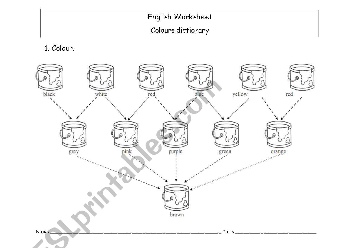 Colour mix  worksheet