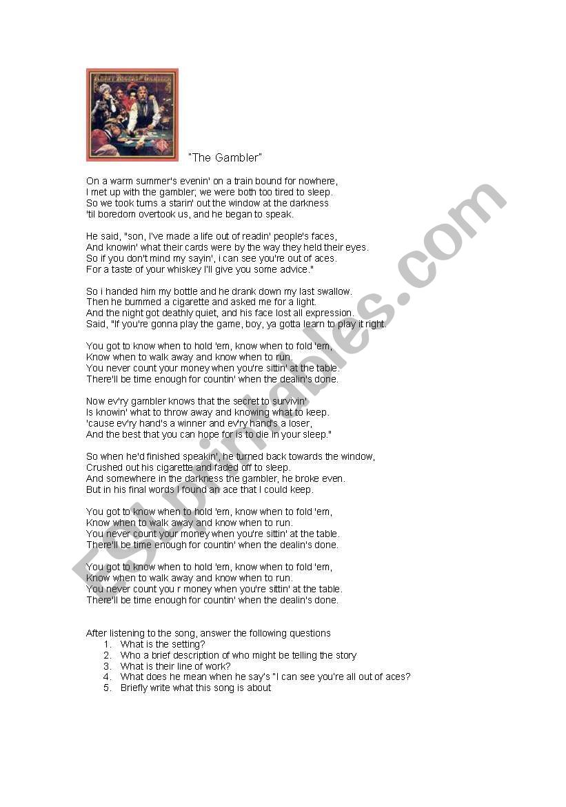 Song Lyrics worksheet