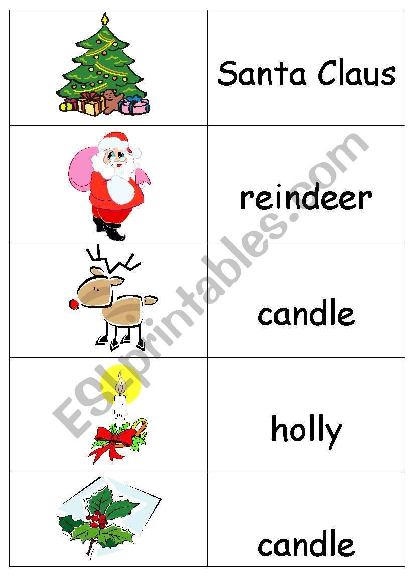 christmas bingo worksheet