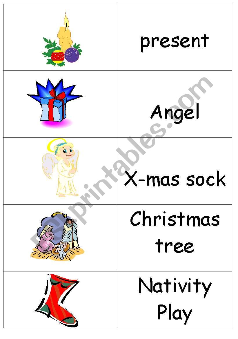 christmas bingo worksheet