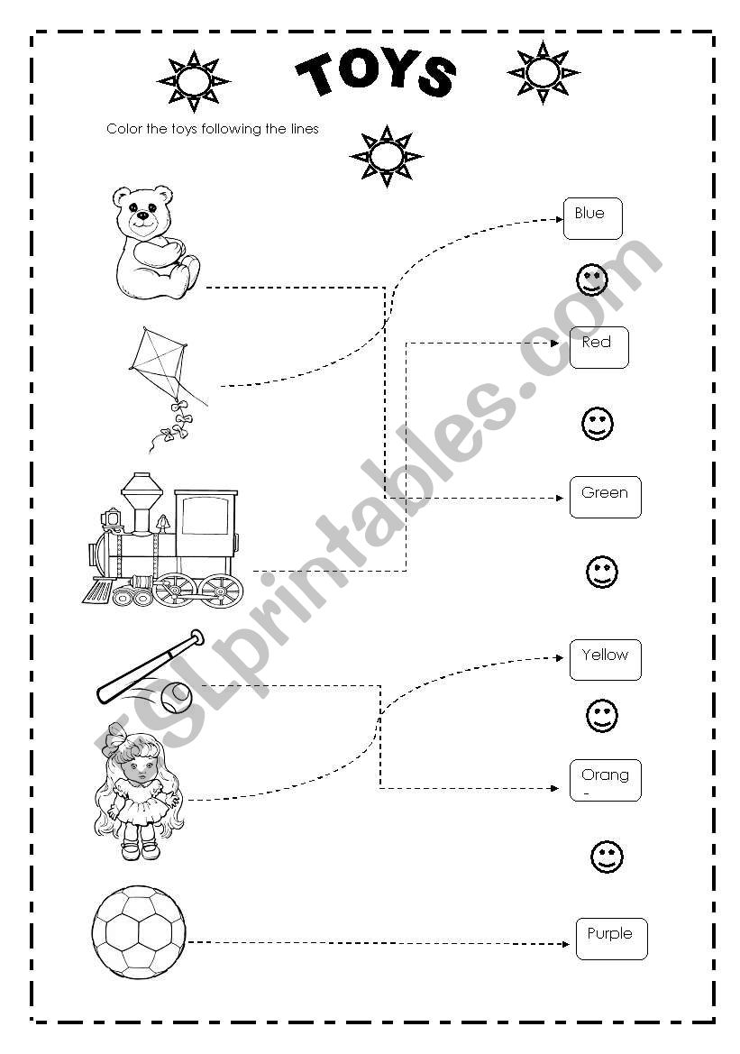 Simple homework about toys worksheet