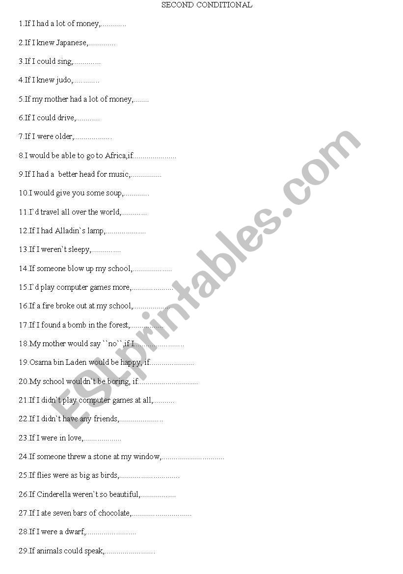 2ND CONDITIONAL worksheet