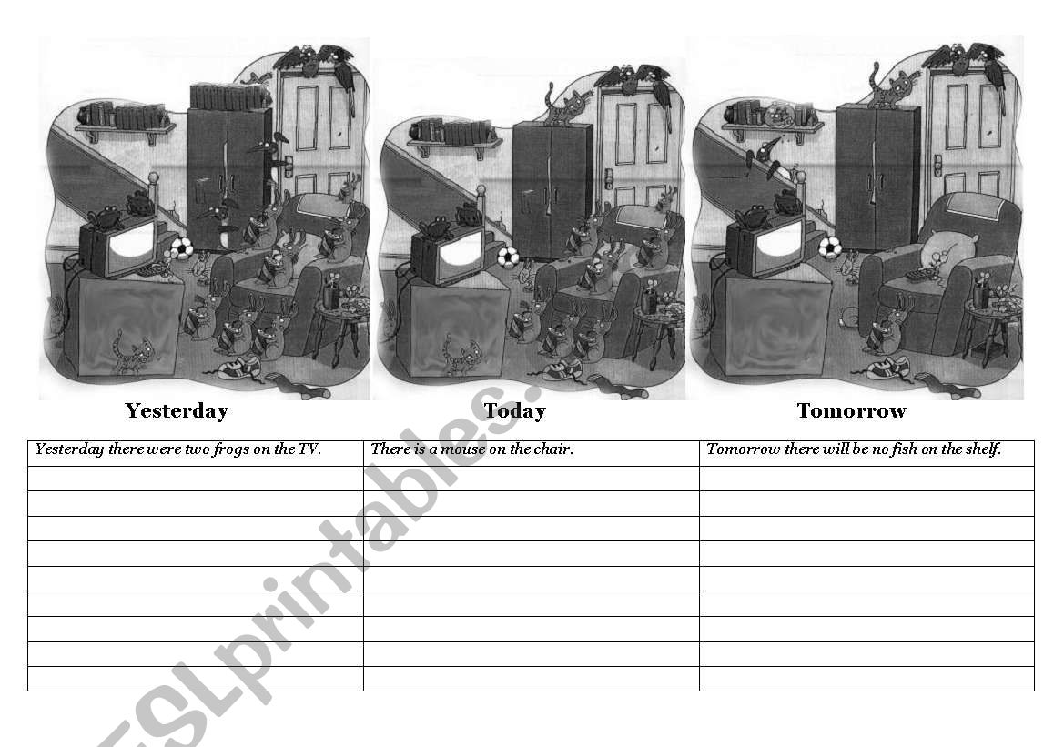 describe the rooms worksheet