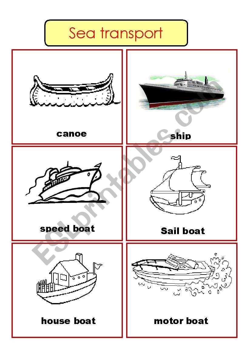 sea transport worksheet