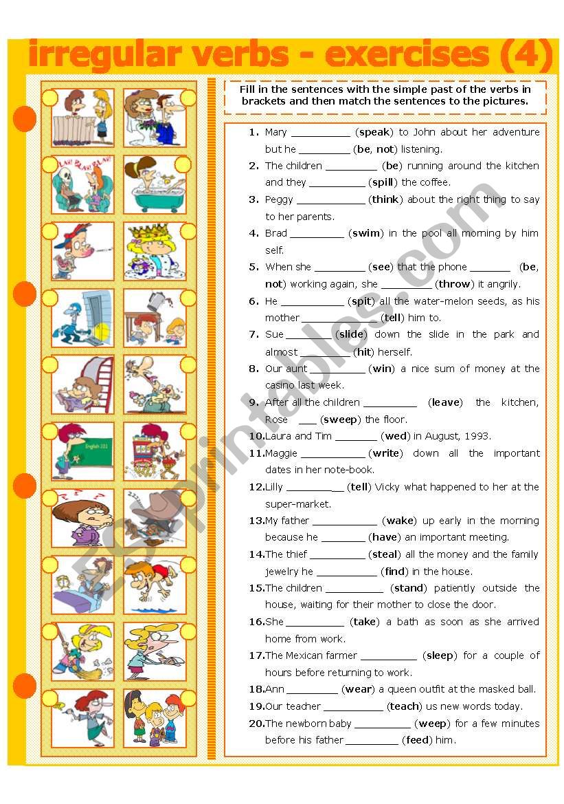 IRREGULAR VERBS - EXERCISE 4 worksheet