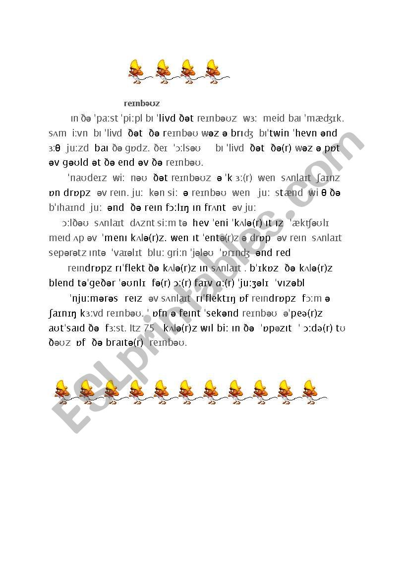 phonetic  script exam worksheet