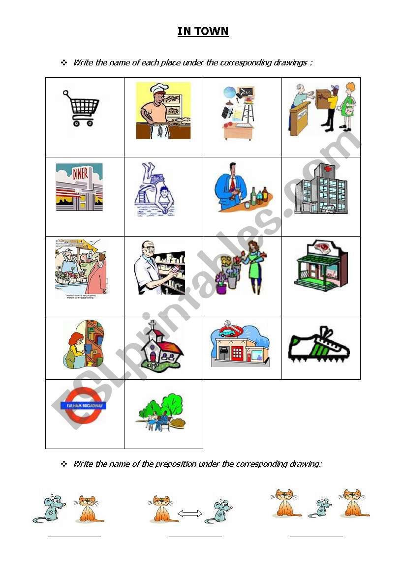 In town worksheet