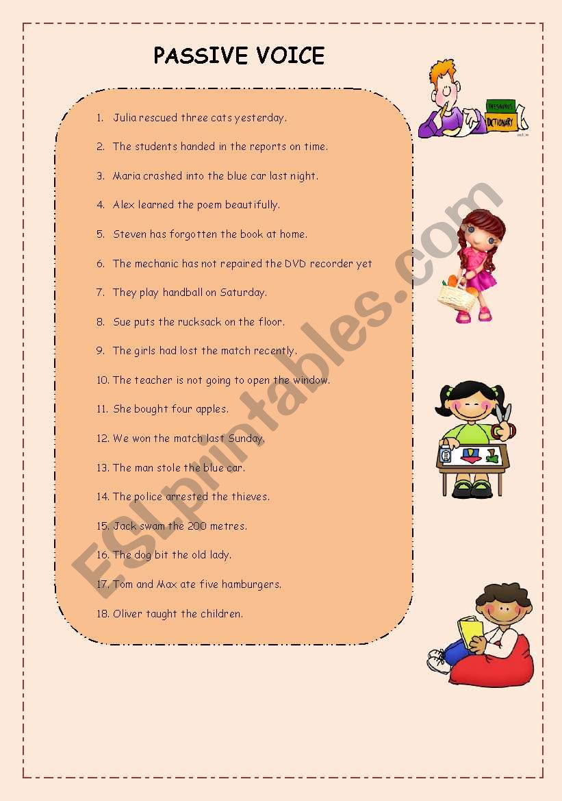PASSIVE VOICE 2 PAGES worksheet