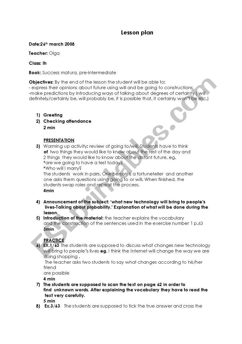 Success matura, pre-intermediate- lesson plan