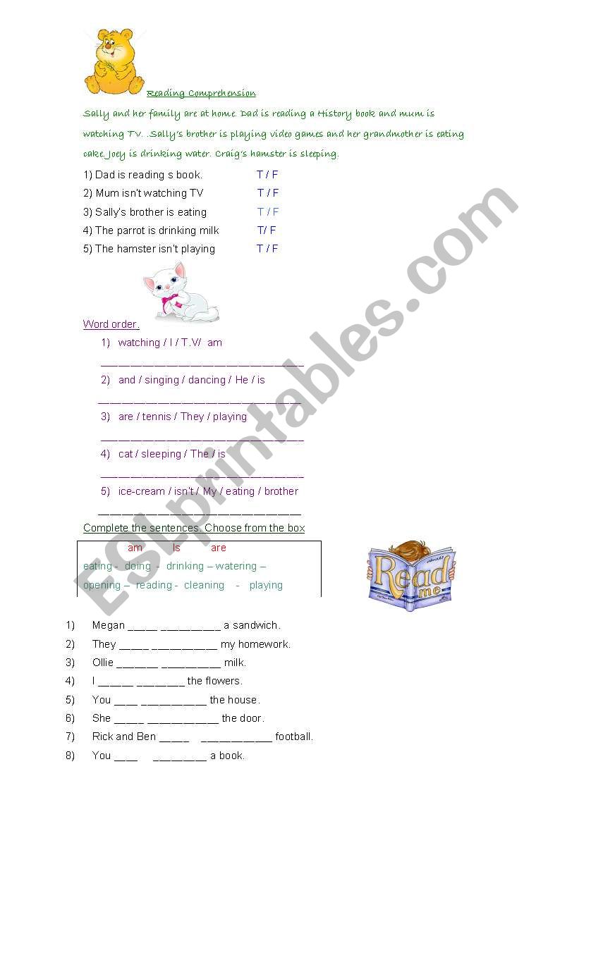 Present Continuous tense worksheet