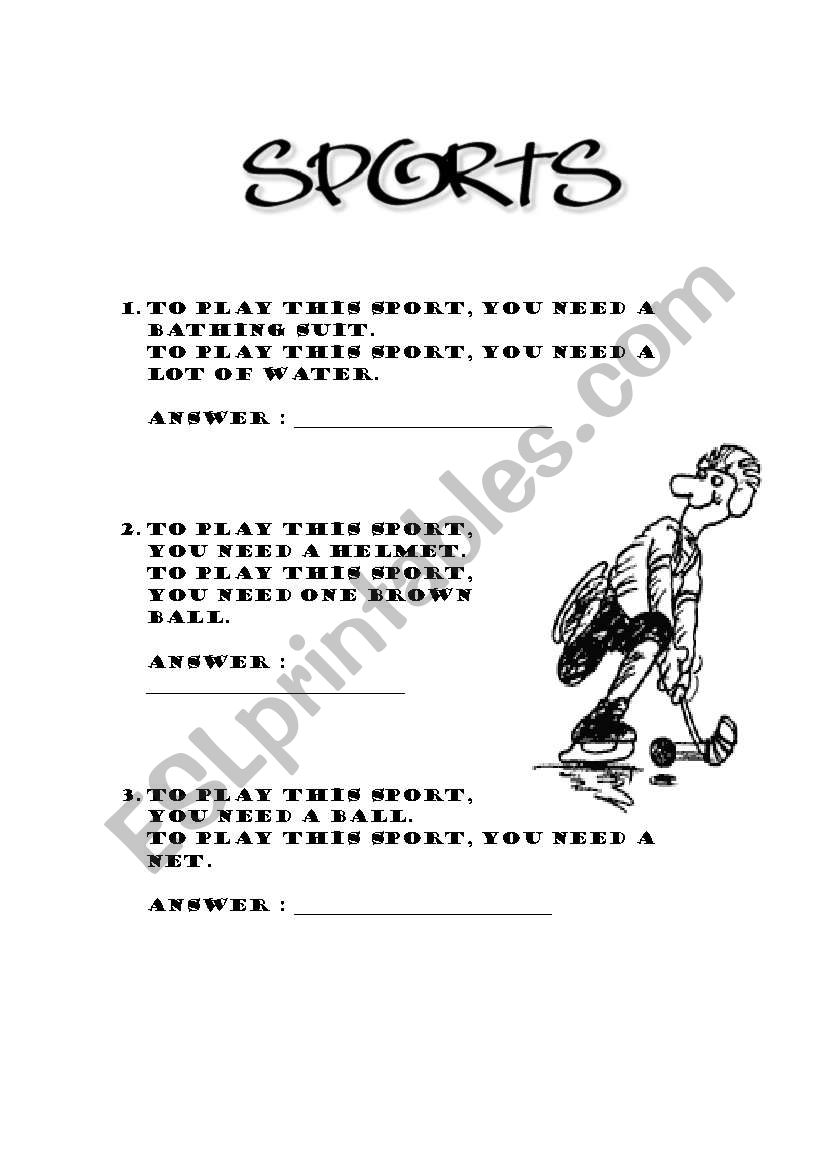 Sports worksheet