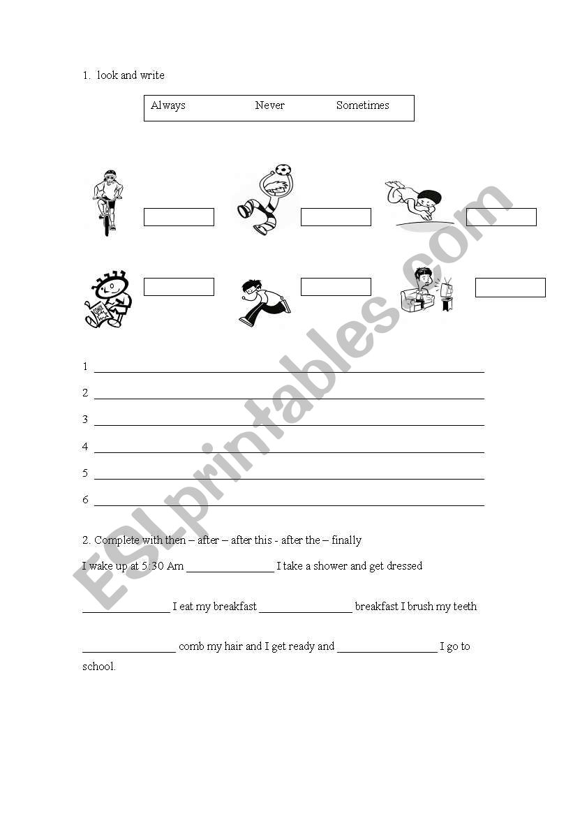 adverbios de frecuencia worksheet