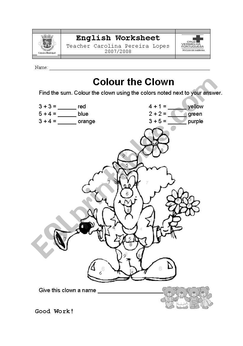 Colours worksheet