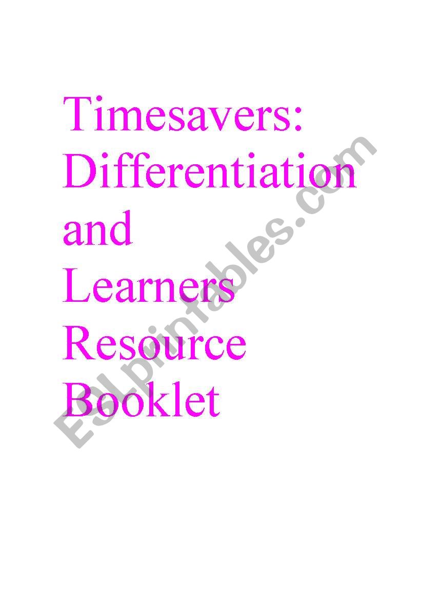 Timesavers Differentiation and Learners Resource Booklet