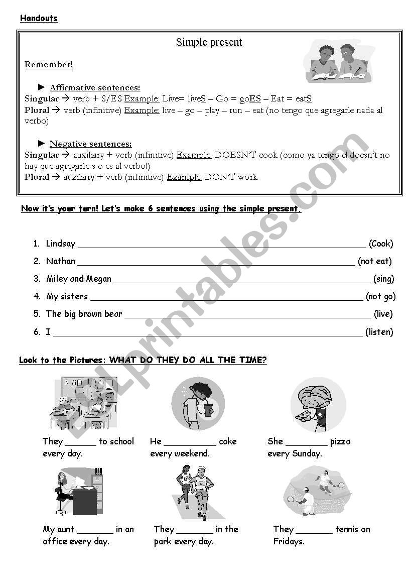 simple present worksheet worksheet