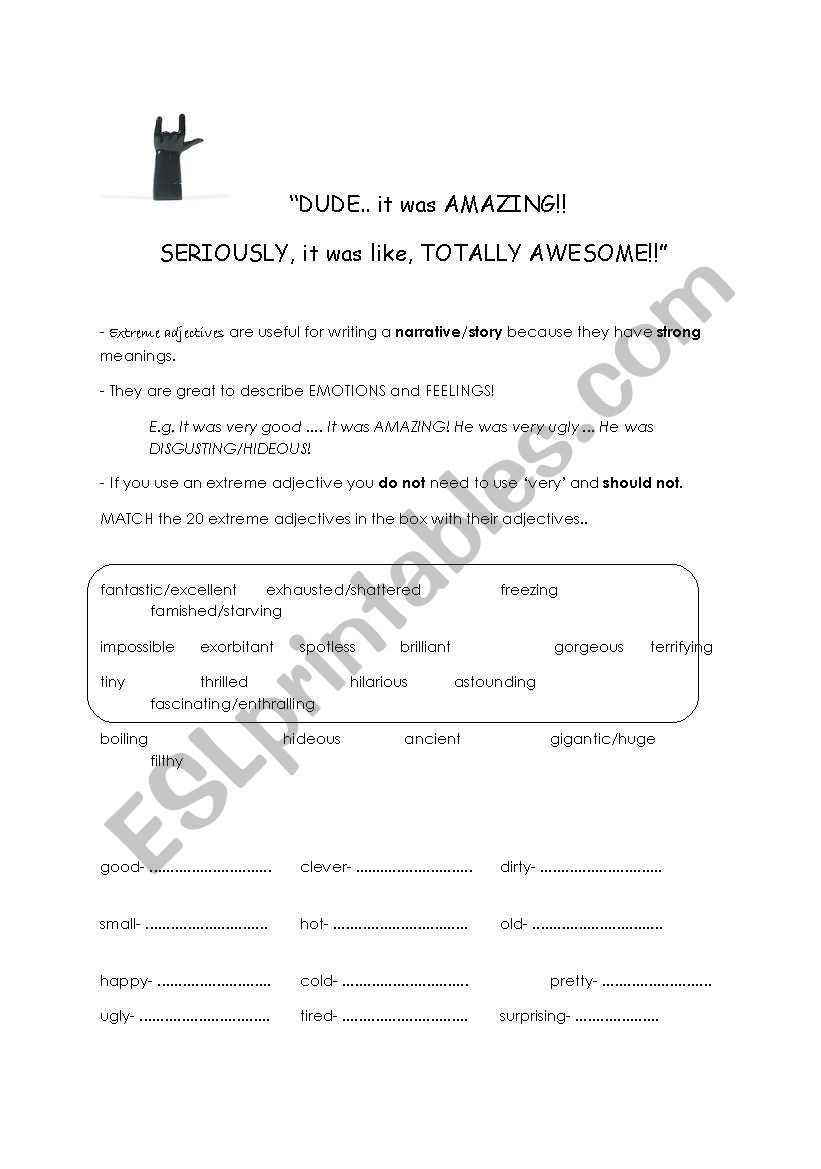 Adjectives and Adverbs worksheet