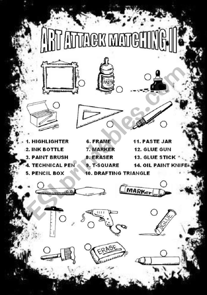 ART ATTACK MATCHING II worksheet