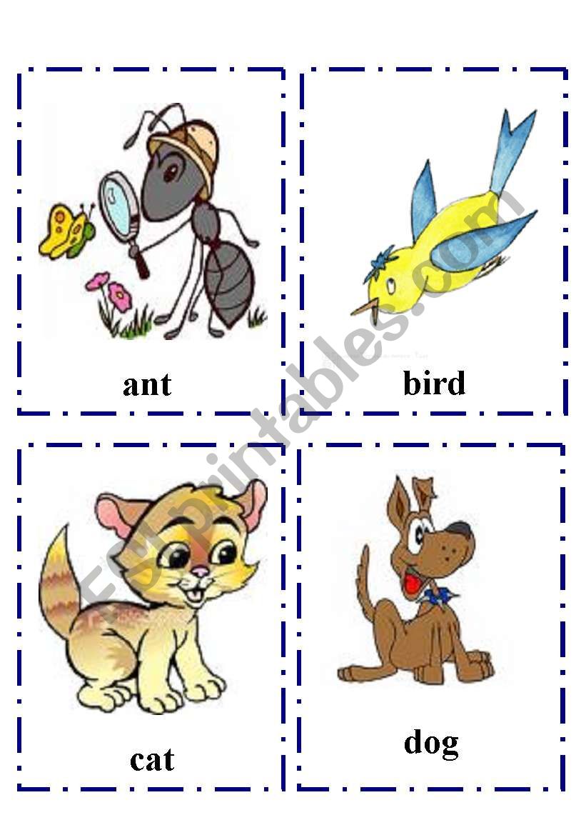 Alphabet  flash-cards with Animals part 1 Aa-Tt
