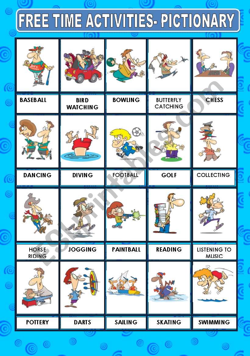 free-time-activities-pictionary-esl-worksheet-by-princesss