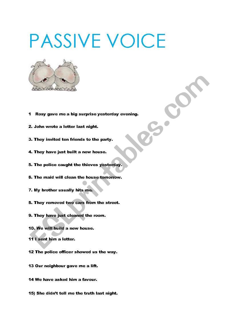 PASSIVE VOICE worksheet