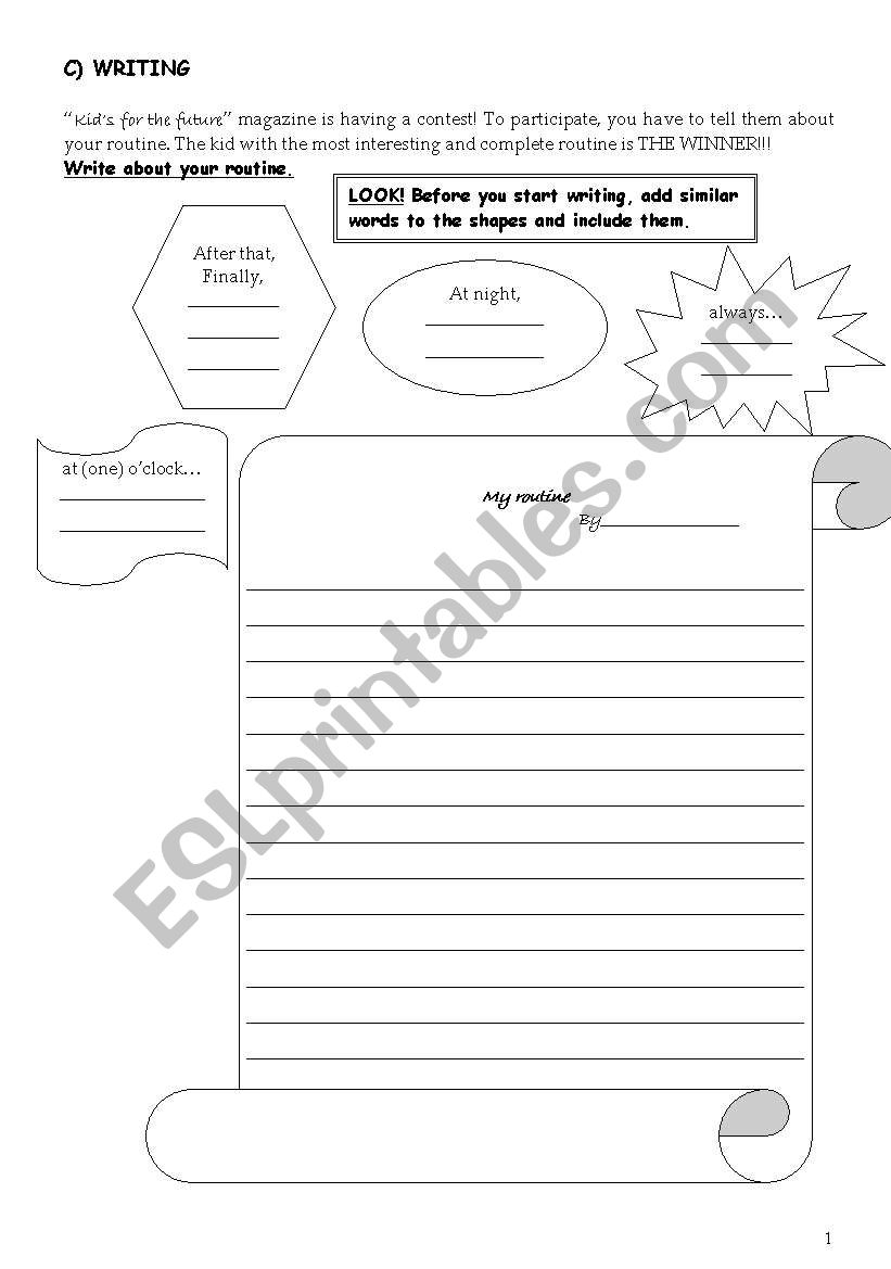 Routine-WRITING worksheet