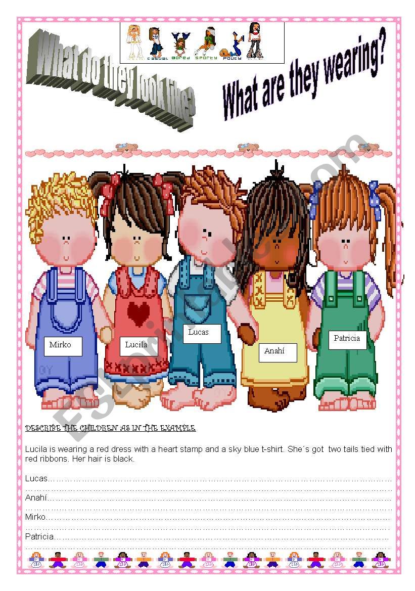 Describing people worksheet