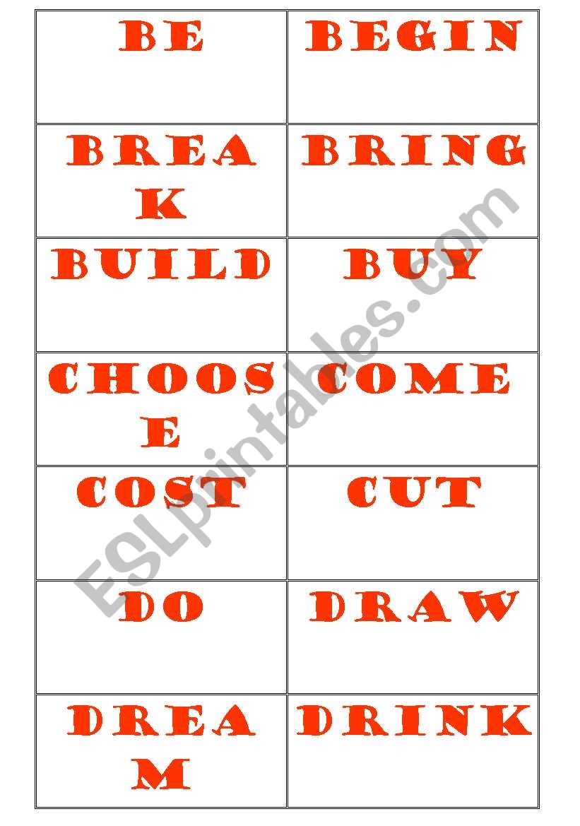 Past participles - memory game